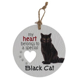Load image into Gallery viewer, Ceramic Piece Of My Heart Black Cat Hanging Plaque
