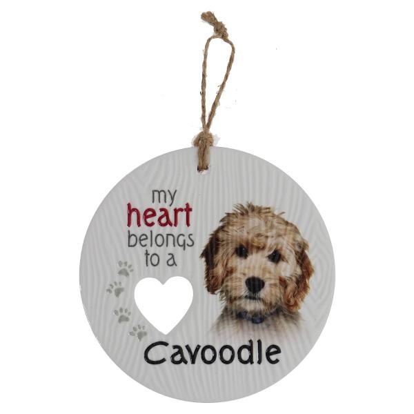 Ceramic Piece Of My Heart Cavoodle Hanging Plaque