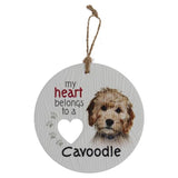 Load image into Gallery viewer, Ceramic Piece Of My Heart Cavoodle Hanging Plaque
