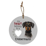 Load image into Gallery viewer, Ceramic Piece Of My Heart Dobermann Hanging Plaque
