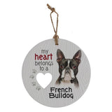 Load image into Gallery viewer, Ceramic Piece Of My Heart French Bulldog Hanging Plaque
