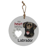 Load image into Gallery viewer, Ceramic Piece Of My Heart Black Labrador Hanging Plaque
