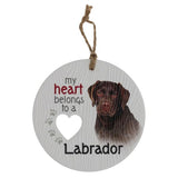 Load image into Gallery viewer, Ceramic Piece Of My Heart Chocolate Labrador Hanging Plaque
