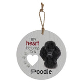 Load image into Gallery viewer, Ceramic Piece Of My Heart Black Poodle Hanging Plaque
