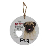 Load image into Gallery viewer, Ceramic Piece Of My Heart Pug Hanging Plaque
