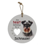 Load image into Gallery viewer, Ceramic Piece Of My Heart Schnauzer Hanging Plaque
