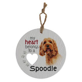 Load image into Gallery viewer, Ceramic Piece Of My Heart Spoodle Hanging Plaque
