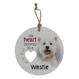 Load image into Gallery viewer, Ceramic Piece Of My Heart Westie Hanging Plaque
