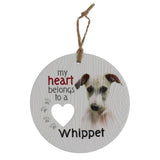 Load image into Gallery viewer, Ceramic Piece Of My Heart Whippet Hanging Plaque

