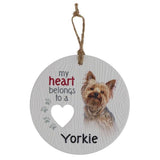 Load image into Gallery viewer, Ceramic Piece Of My Heart Yorkie Hanging Plaque
