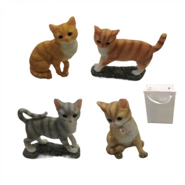 Resin Miniature Cat With Paper Bag - 6.5cm