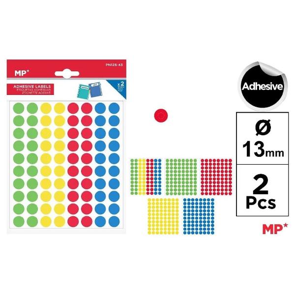 Coloured Adhesive Labels - 13mm