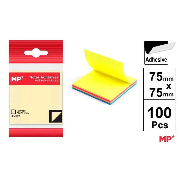 Fluro Adhesive Notes - 100 Sheets