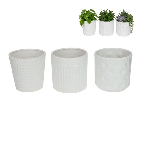 Assorted White Pot - 15cm