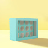 Load image into Gallery viewer, Pastel Blue 12 Holes Papyrus Scalloped Tall Cupcake Box
