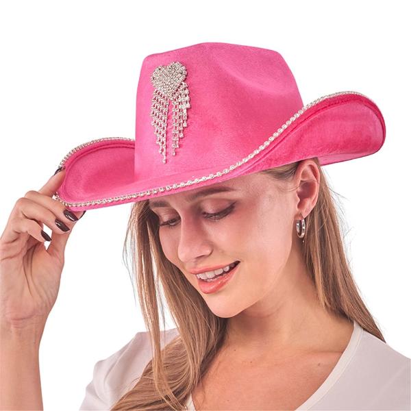 Pink Cowgirl Jewelled Hat