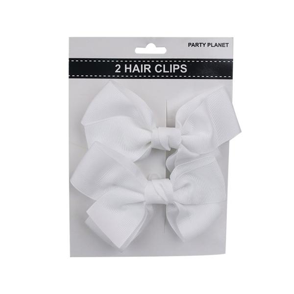 2 Pack White Bow Hair Clip