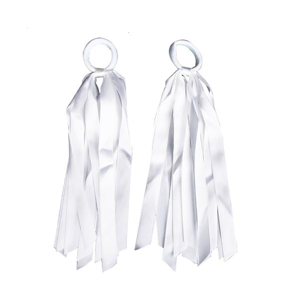 2 Pack White Tassel Hair Ties