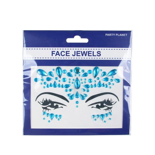 Blue Stick On Face Jewellery