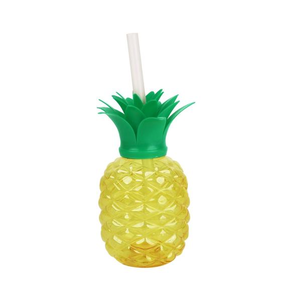 Pineapple Cup With Reusable Straw - 500ml