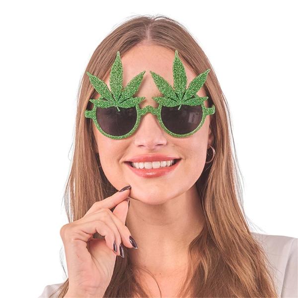 Marijuana Glittered Party Glasses