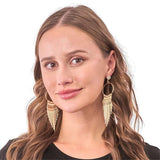 Load image into Gallery viewer, Gold Art Deco Flapper Earrings
