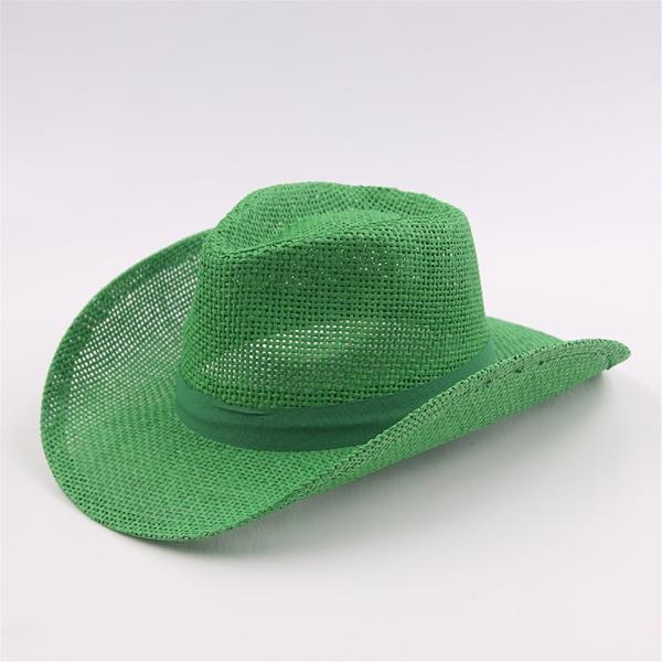 Green Burlap Cowboy Hat