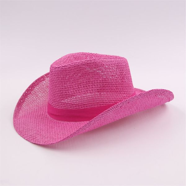 Hot Pink Burlap Cowboy Hat
