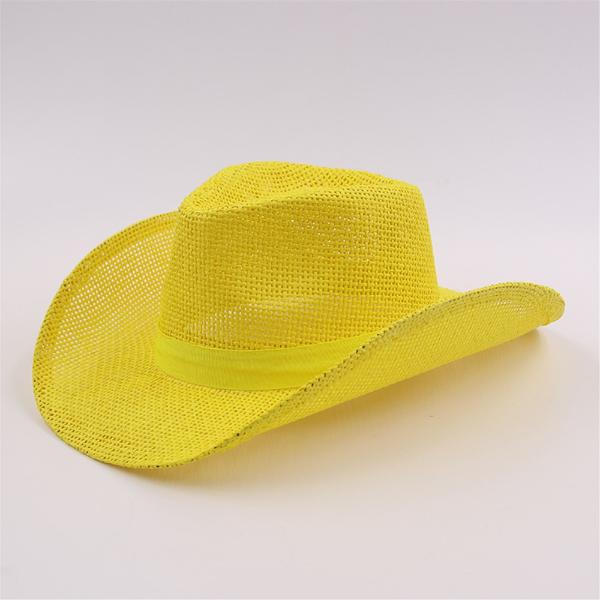 Yellow Burlap Cowboy Hat