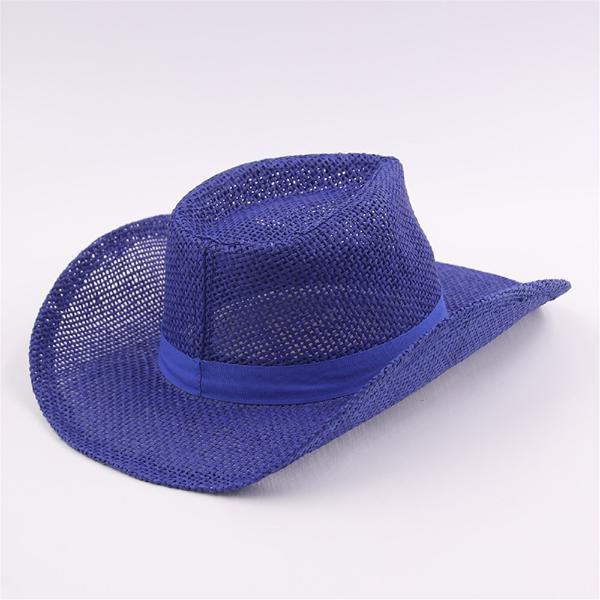 Blue Burlap Cowboy Hat