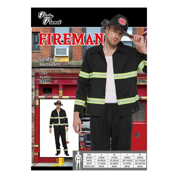 Adults Fireman Costume - Large