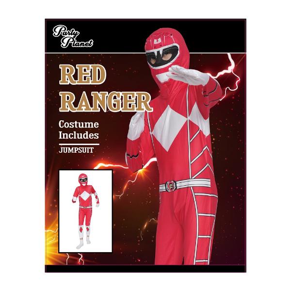Red Ranger Boys Costume - 9 - 10 Years