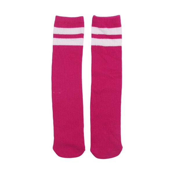 Pink Stripe High Knee Socks - 40cm