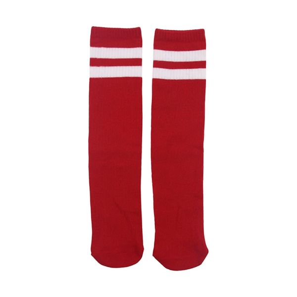 Red Stripe High Knee Socks - 40cm