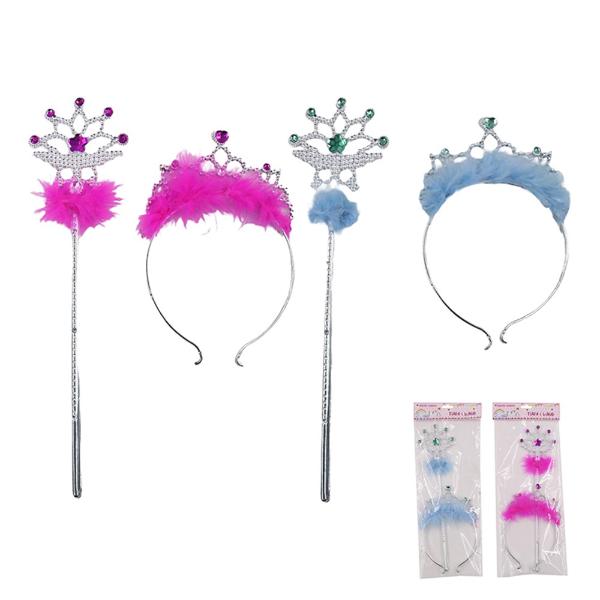 2 Pack Princess Tiara & Wand Kit