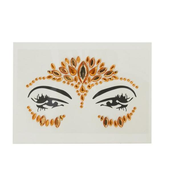 Orange Stick On Face Jewellery