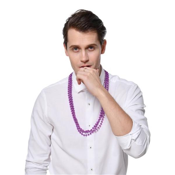 3 Pack Purple Party Necklace - 80cm