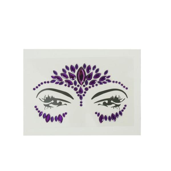 Purple Stick On Face Jewellery