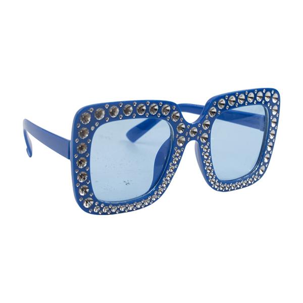 Blue Blinged Square Party Glasses