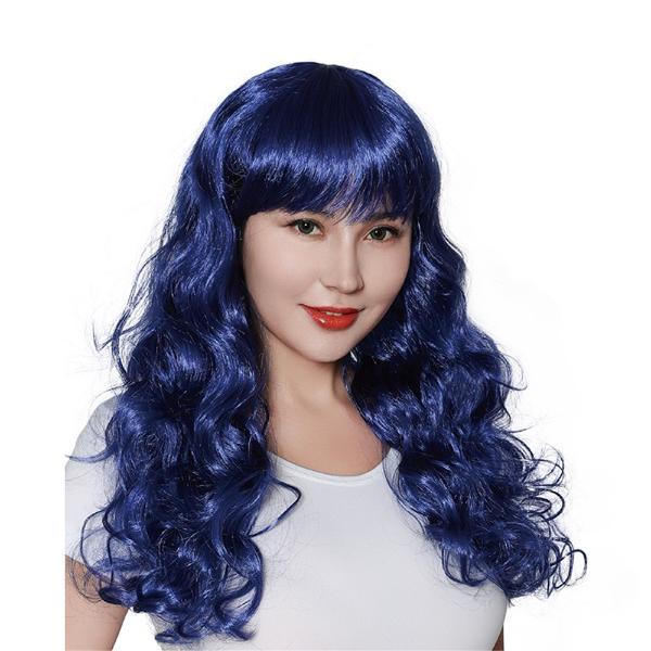 Adult Blue Wavy Long Party Wig