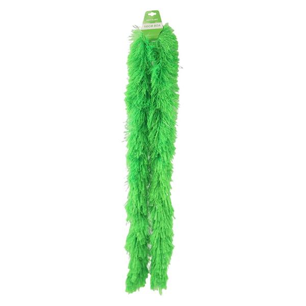 Green Polyester Boa With Tinsel Shreds - 180cm