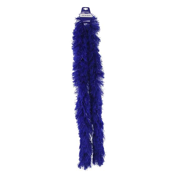 Blue Polyester Boa With Tinsel Shreds - 180cm