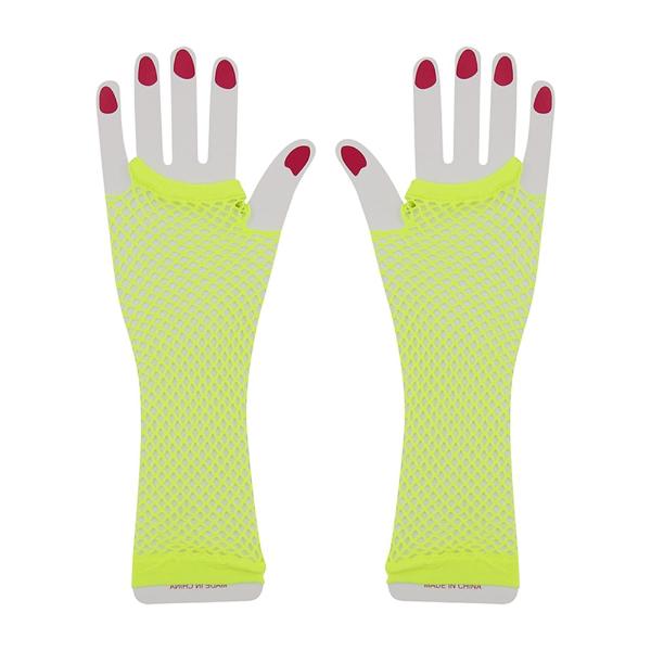 Yellow Fishnet Gloves