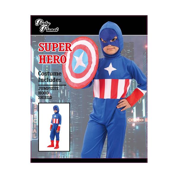 Super Hero Captain America Boy Costume - 9 - 10 Years