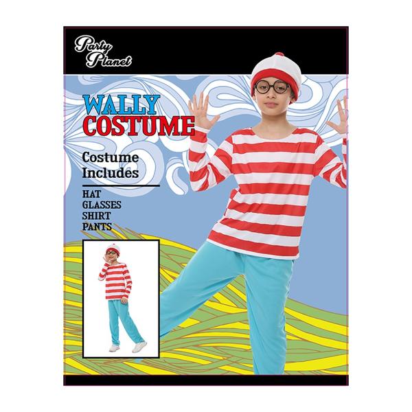 Wally Red & White Striped Boys Costume - 7 - 8 Years