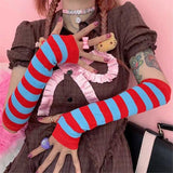 Load image into Gallery viewer, Thing 1 &amp; 2 Striped Long Gloves
