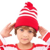 Load image into Gallery viewer, Red &amp; White Striped Wally Beanie
