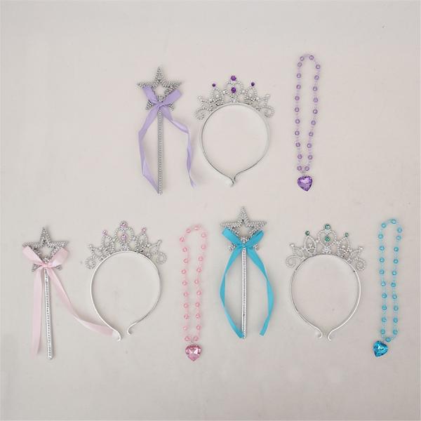 3 Pack Princess Tiara Wand & Necklace