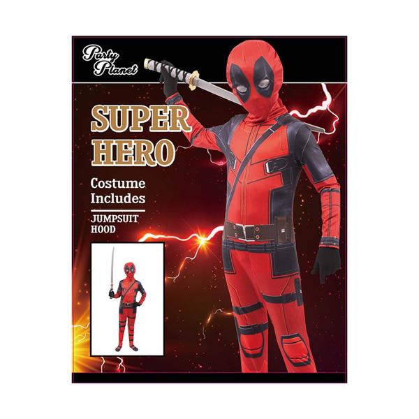 Superhero Deadpool Boys Costume - 9 - 10 Years