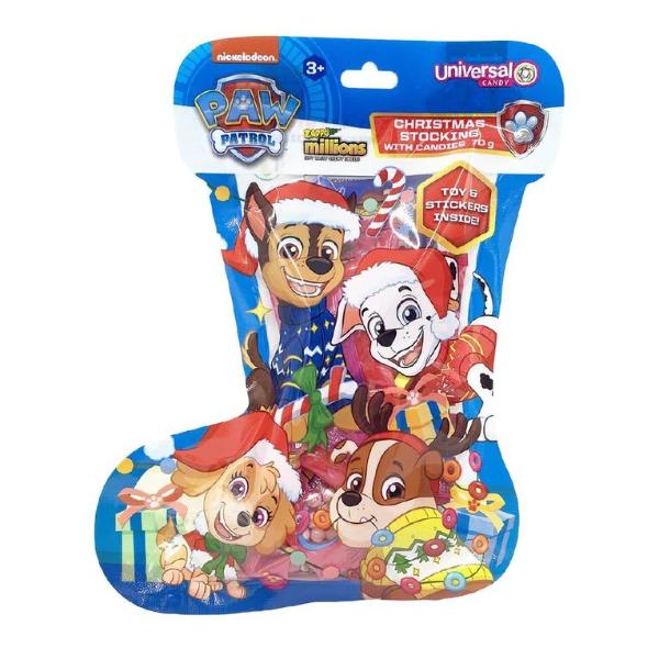 Paw Patrol Christmas Stocking With Candy Toys And Sticker - 70g